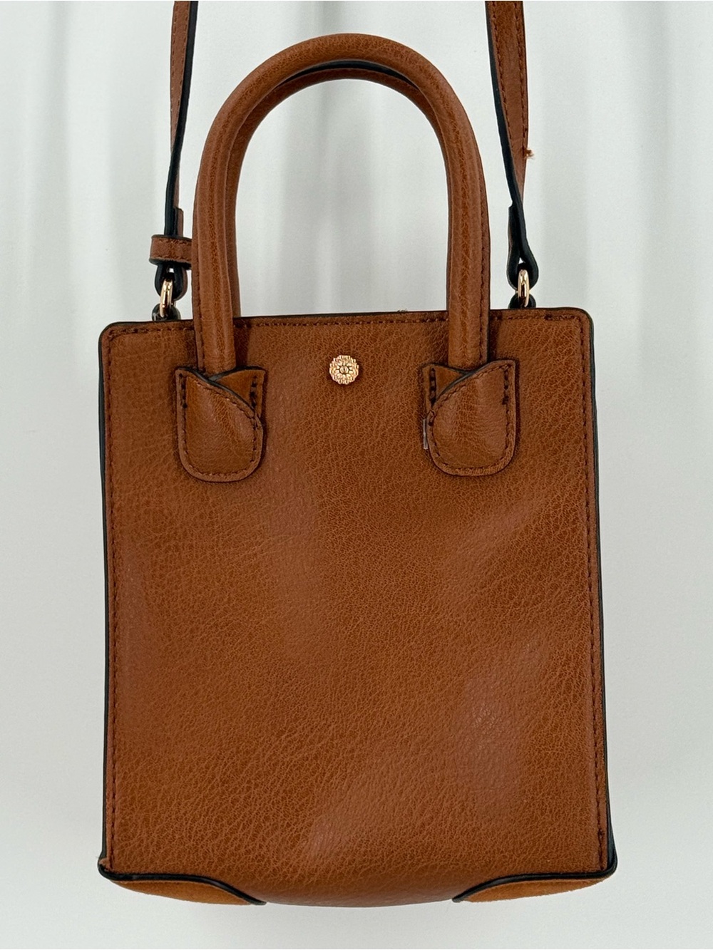 LC Lauren Conrad Mini Tote in Chestnut with Gold Accent